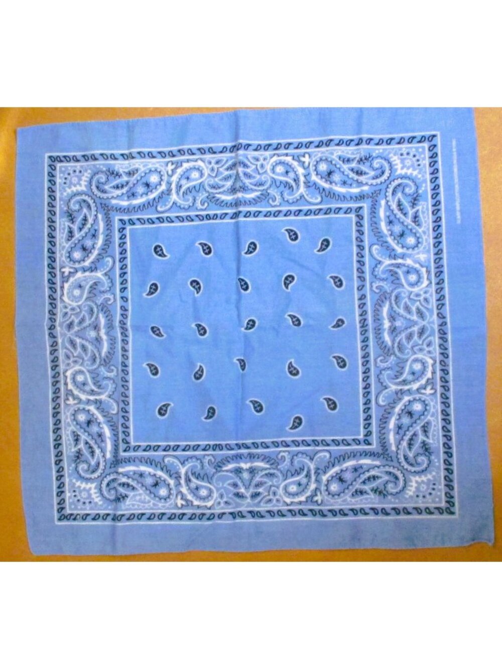 Blue Paisley Print Cotton Bandana Scarf Set Of 3 - Designed In USA B1899      BD